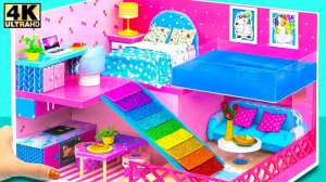 Сделайте картонный домик «Розовая мечта» со спальней, кухней, гостиной и огромным бассейном #Ми