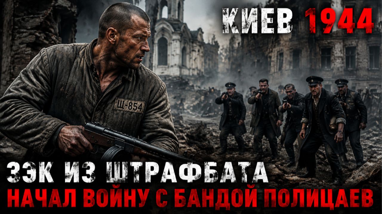 КИЕВ 1944 — ЗЭК ИЗ ШТРАФБАТА НАЧАЛ ВОЙНУ С БАНДОЙ ПОЛИЦАЕВ