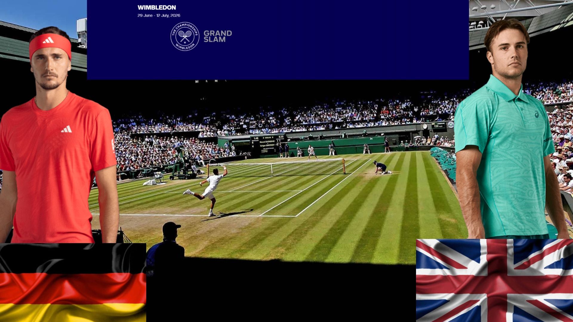 10/7 ⏰15:30 (2) 🇩🇪Александр Зверев - 🇬🇧Артур Фери/🏆Grand Slam 🇬🇧Уимблдон. 1/2 финала смотреть онлайн