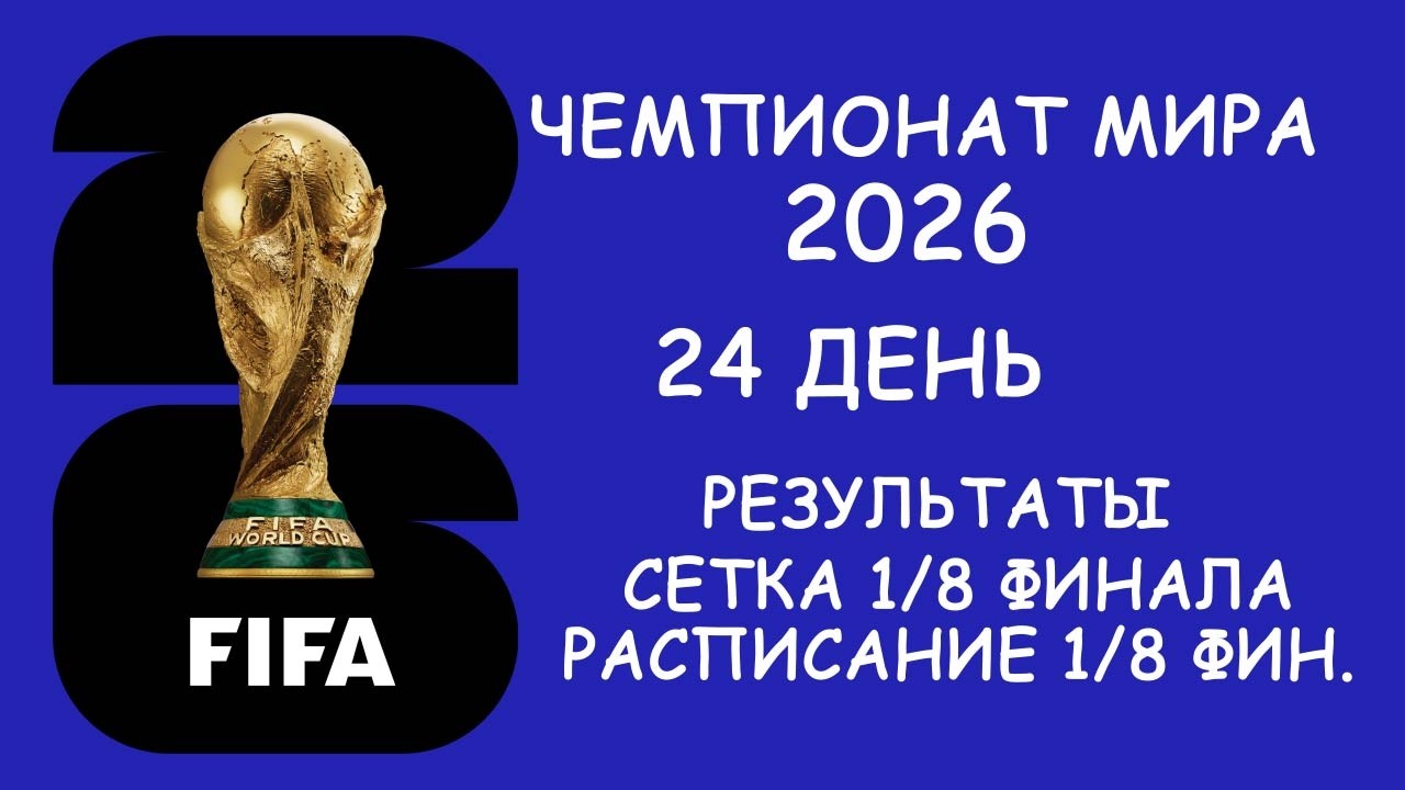 ЧМ 2026 24 день, 1/8 финала. Сетка, Расписание, результаты за 4 июля смотреть онлайн