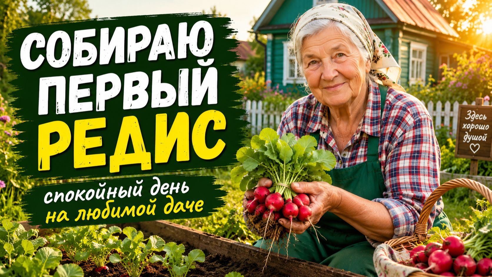 Собираю первый редис: спокойный день на любимой даче