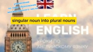 Английский язык упражнение noun into plural nouns