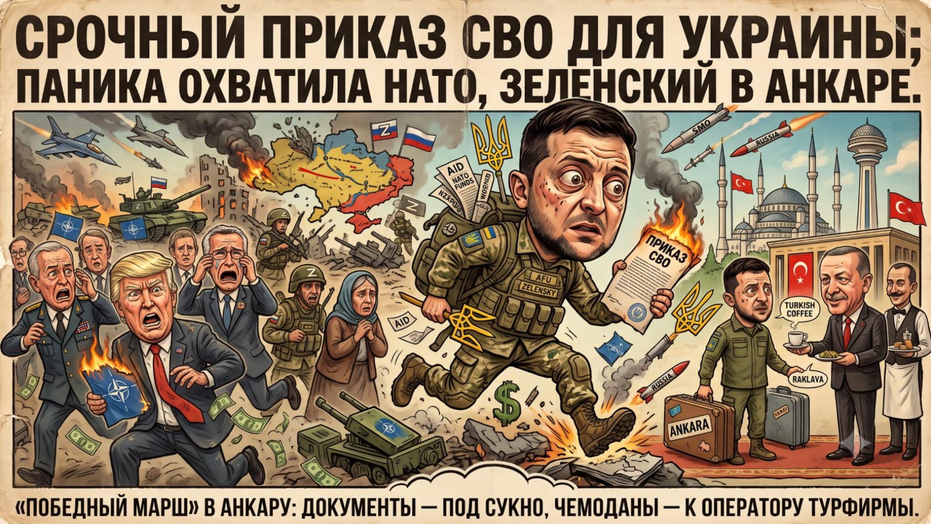 🚨 ЭКСТРЕННЫЙ ПРИКАЗ ПО СВО на Украине! НАТО в панике, Зеленский сбежал в Анкару