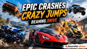 МАШИНКИ BeamNG drive Трюки и Веселые Аварии Автомобилей 🚗💥