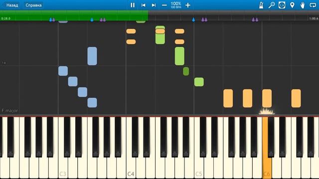 Я на солнышке лежу (из мультфильма "Как львенок и черепаха пели") (на пианино Synthesia) смотреть онлайн