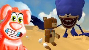 Медведь Баарен ловит Супер-Соника! Желейный пёс Стасик играет в Super Bear Adventure.