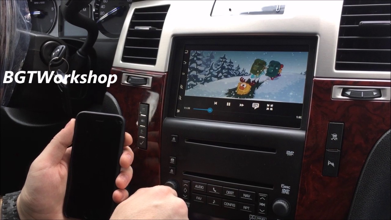 Cadillac Escalade - SmartPhone MirrorLink - Youtube на штатном мониторе смотреть онлайн