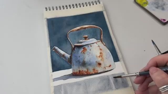Как нарисовать реалистичную ржавчину акварелью. Простой трюк с растушевкой