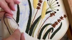 Вышивка для начинающих. Стежки стебельчатый шов, гладьевой шов, рыбья косточка, ленивая ромашка.