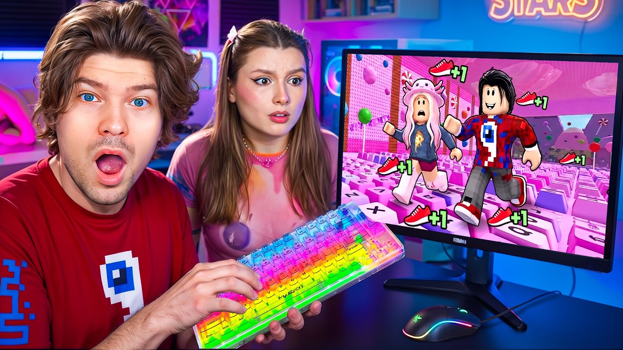 😱УЧУ ДЕВУШКУ ИГРАТЬ В +1 KEYBOARD ESCAPE В РОБЛОКС! смотреть онлайн