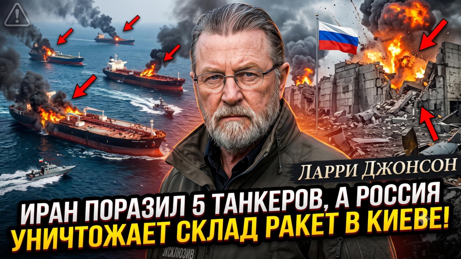 🚨Ларри Джонсон | Иран поражает 5 танкеров, пока Россия уничтожает ракетный склад в Киеве!
