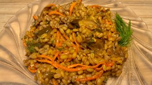 Перловка томлёная с грибами