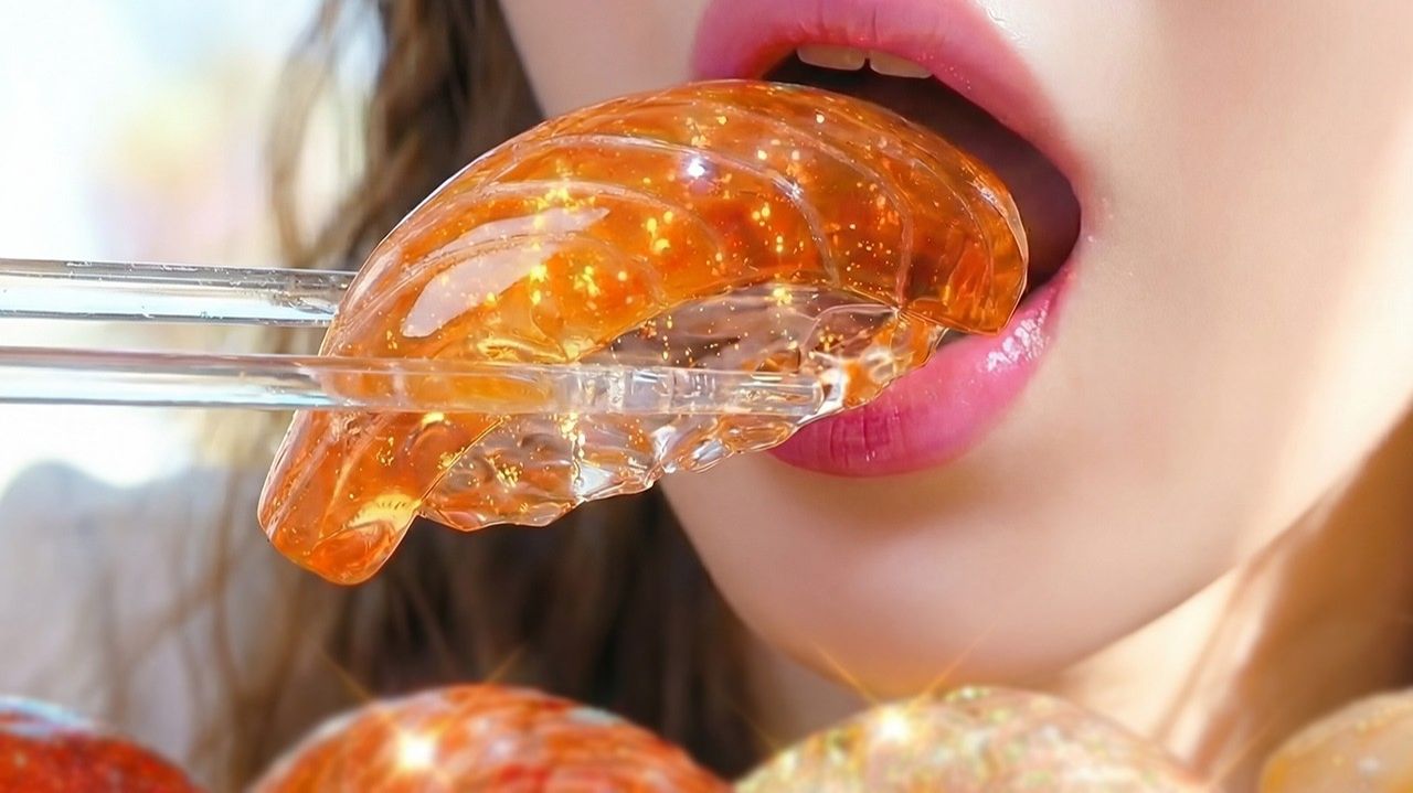 Создание суши сета из стекла от лосося и тунца до омлета 🍣🧤 | АСМР ИИ. Анимация. Мультики смотреть онлайн