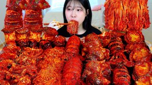 Мукбанг - морепродукты и креветки - корейский стиль