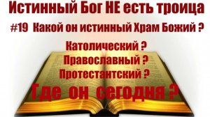 #19 Какой он, истинный Храм Божий? Где он? Католический? Православный? Протестантский? (ПЕРЕЗАЛИВ)