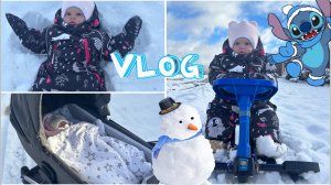 Vlog:Первый снег! Прогулка с куклами реборн Молли и Майли.
