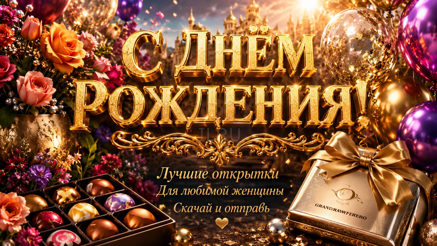 Скачать красивые открытки с днем рождения женщине бесплатно – лучшие поздравления