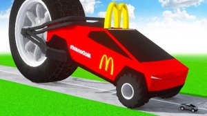 ТЕСЛА С БОЛЬШИМИ КОЛЕСАМИ против автомобилей в Teardown