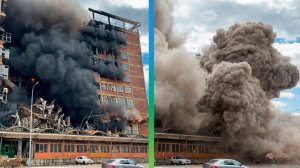 Сложился, как карточный домик. В Чехии при пожаре обрушилась часть высотного здания