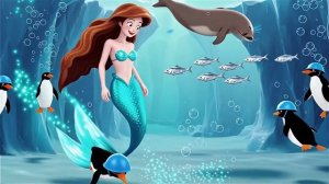 🧜♀️🐧 РУСАЛОЧКА В ГОСТЯХ У ПИНГВИНОВ: Подводный бал на льдине и танцы хвостом!
