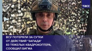 ВСУ потеряли за сутки  от действий «Запада»  83 тяжелых квадрокоптера, сообщил Бигма