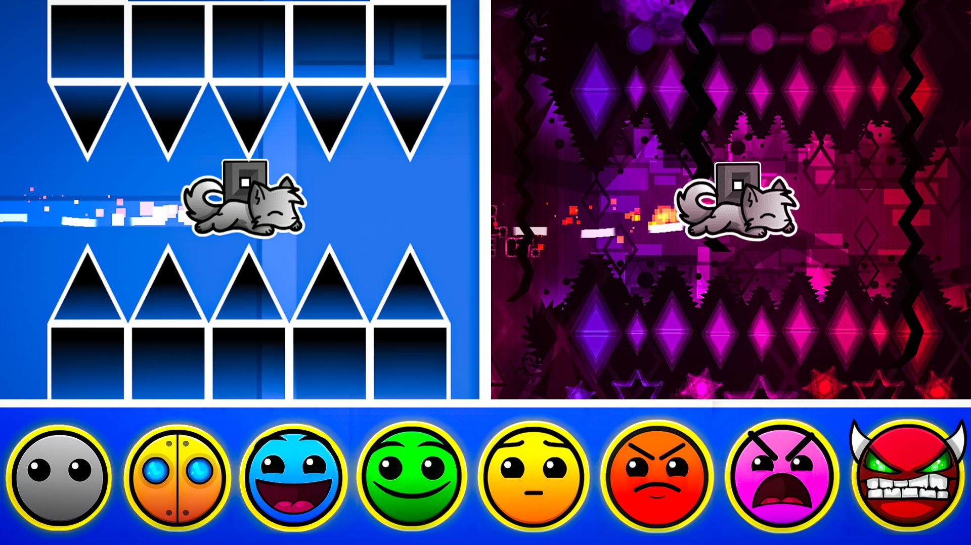 1 Объект vs 1.000.000 Каждой Сложности в Geometry Dash смотреть онлайн