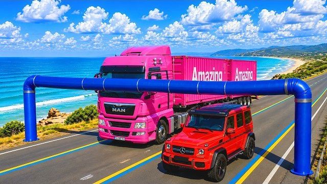 Испытание «Машины против ловушки с трубопроводом» в BeamNG.drive! смотреть онлайн