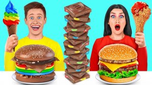 Челлендж. Шоколадная еда vs. Настоящая еда #2 от Multi DO Challenge