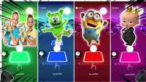 Влад и Ники против Гумми Беара, Миньонов и Бэби Босса на плитках Tiles Hop! 👦👦💚🤪🍼🎵🕺🔥🚀