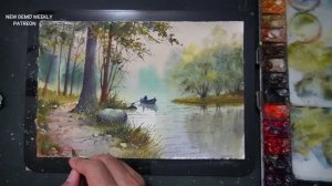 Пейзаж  акварелью. Пошаговая демонстрация процесса