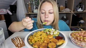 Мукбанг Наггетсы с булгуром и овощами+ дегустация!