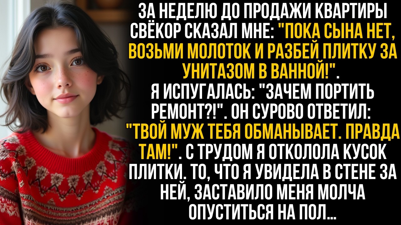 "Пока муж не видит, сломай плитку в ванной!" сказал свёкор. Я не поверила ему, но то, что было там … смотреть онлайн