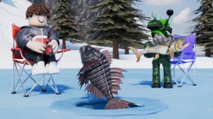 Ледяная рыбалка в роблокс/Roblox