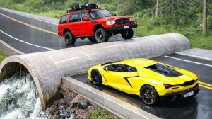 Испытание: автомобили против бетонной водопроводной трубы в BeamNG.drive!