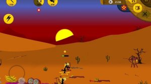 Stick War Legacy, миссия 382 ( insane, без баффов, без скинов).  Золотой скин даётся автоматически.