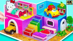 Сделайте домик Hello Kitty и клубничного домика в трех красивых цветах из картона ❤️ Миниатюрны