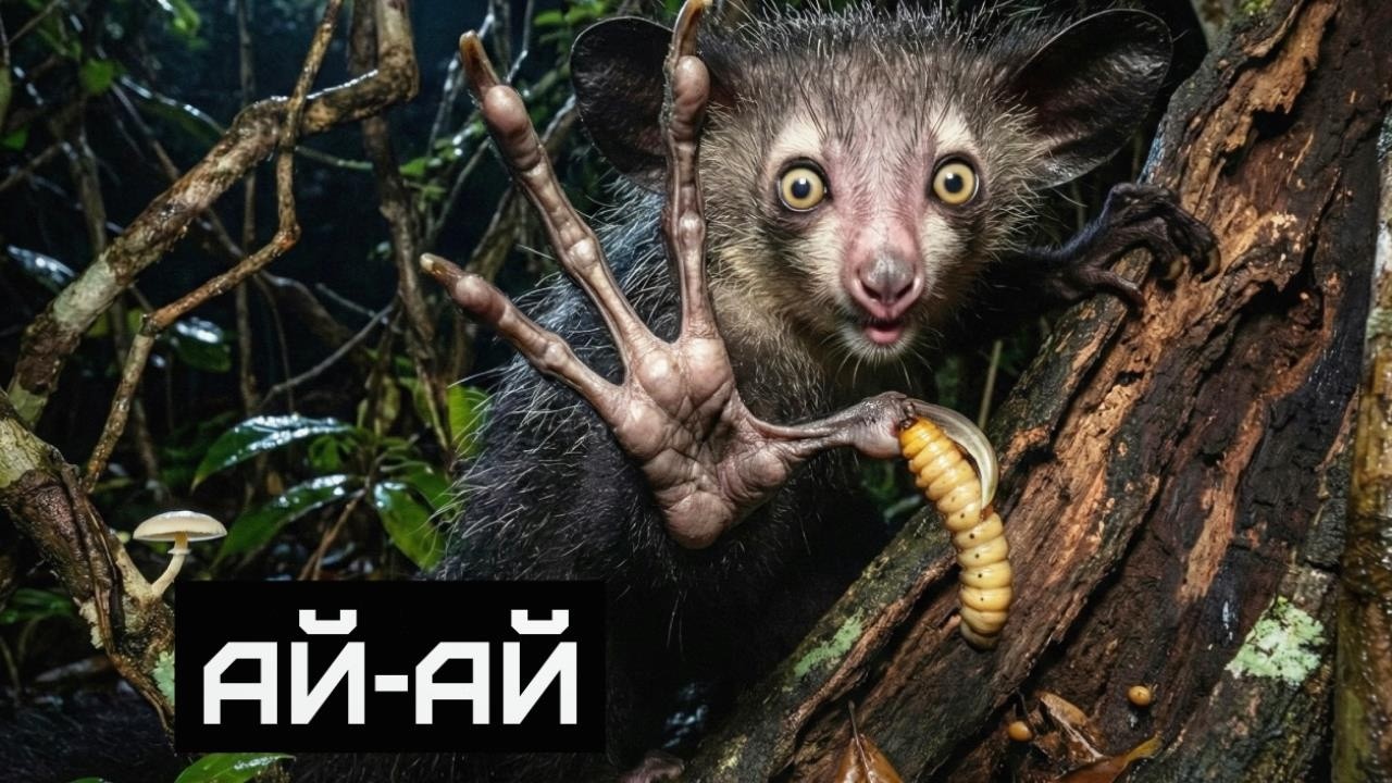 Лемур-вампир с самыми жуткими пальцами в мире - Ай-ай смотреть онлайн