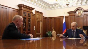 Владимир Путин с президентом Торгово-промышленной палаты Сергеем Катыриным, Кремль, 9 июля 2026 года