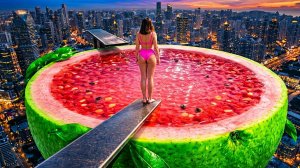 В какой сладкий бассейн вы бы прыгнули? 🏊♀️✨ Невероятно приятное ИИ АСМР. Анимация. Мультики