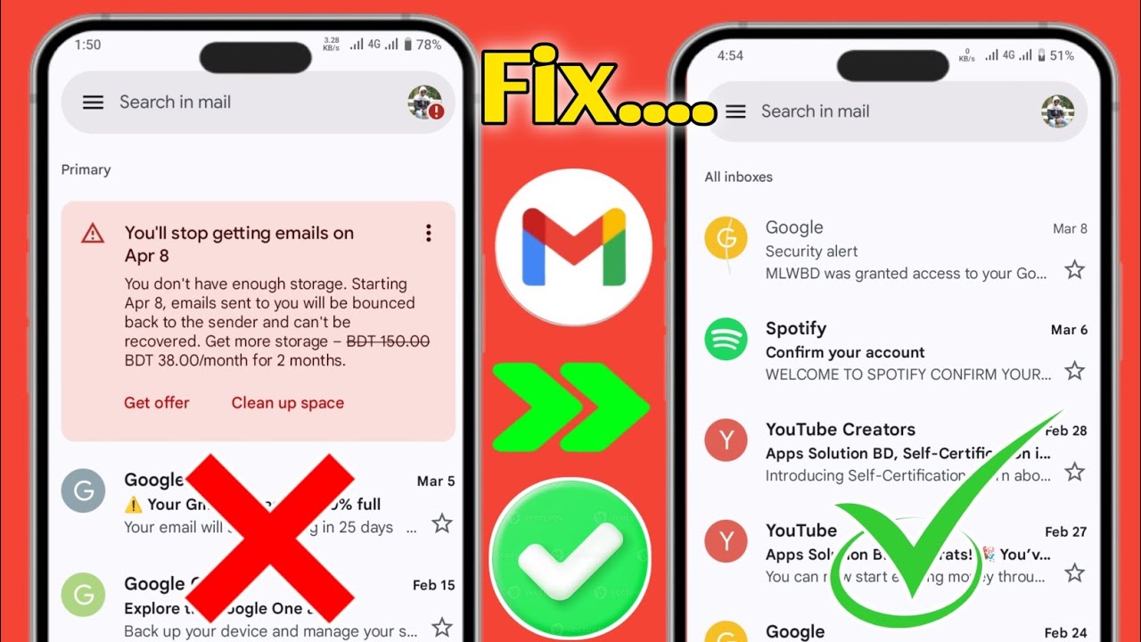 Как исправить проблему переполненного хранилища аккаунта Gmail (2025) Новое обновление ||