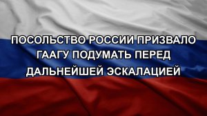 Посольство России призвало Гаагу подумать перед дальнейшей эскалацией