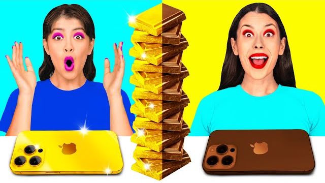 Челлендж. Шоколадная Еда vs Настоящая еда | Потрясающие Кухонные Лайфхаки