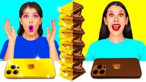 Челлендж. Шоколадная Еда vs Настоящая еда | Потрясающие Кухонные Лайфхаки