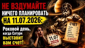 Ничего не планируйте на 11 июля. Сатурн все поменяет.