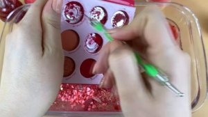 STRAWBERRY SLIME ｜ Mixing makeup and glitter into Clear Slime ｜ Satisfying Slime Videos 1080p