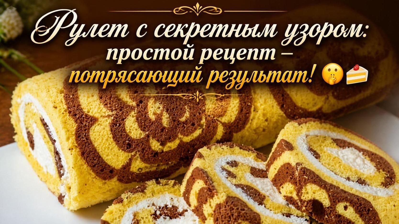 Рулет с секретным узором_ простой рецепт — потрясающий результат! 🤫🍰