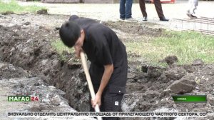В Сунже началось строительство входной арки