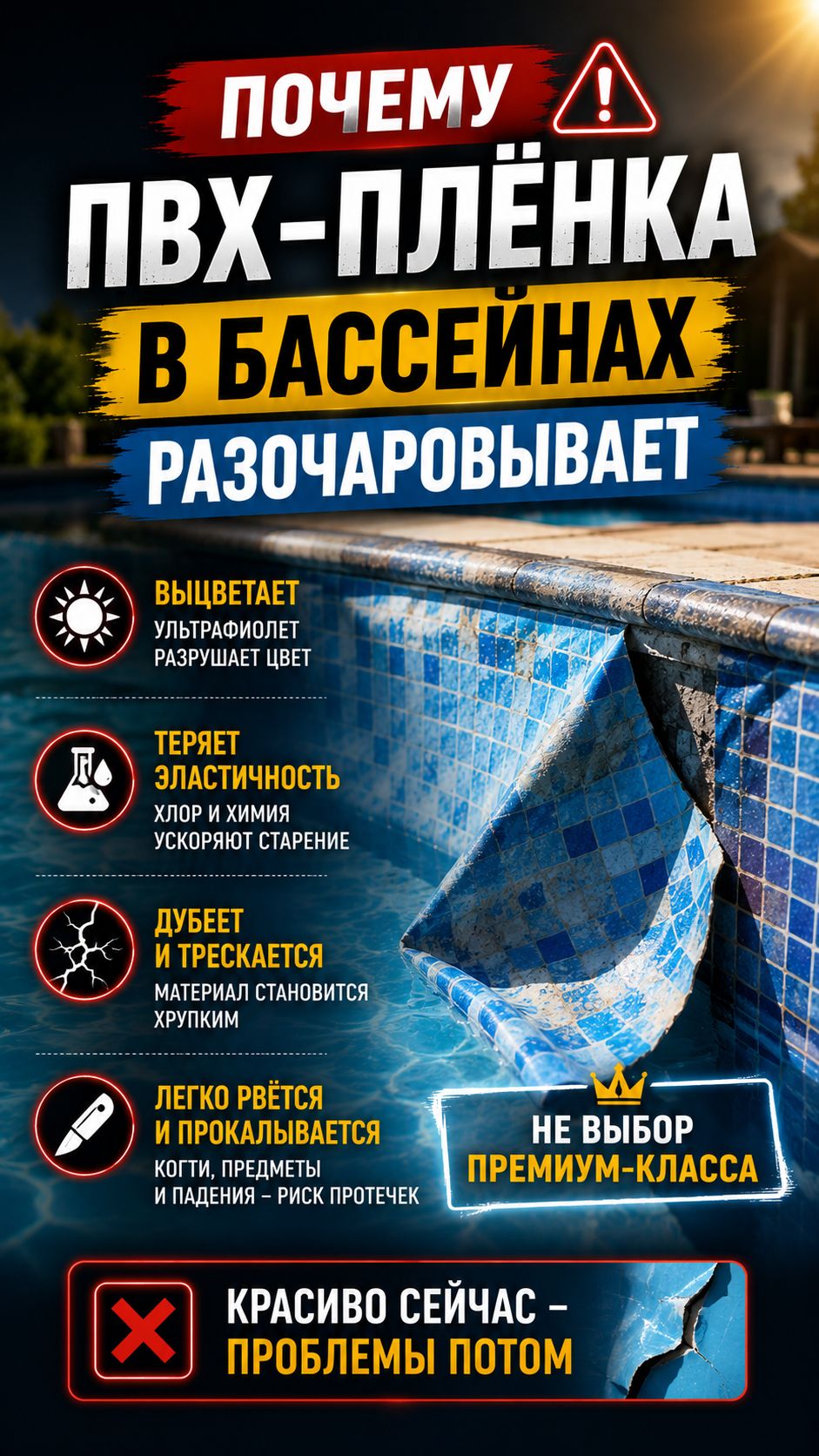 Почему пленка пвх в бассейне разочаровывает? смотреть онлайн
