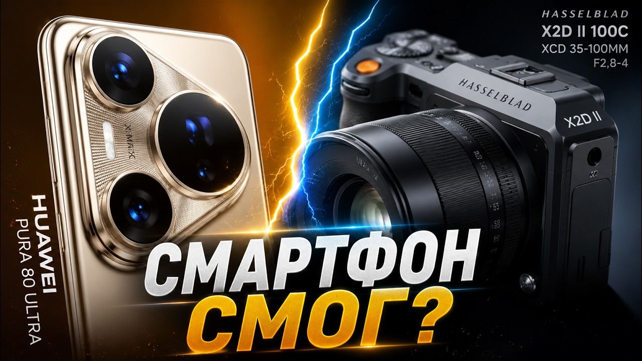 ТОП-1 DXOMARK СМАРТФОН против КАМЕРЫ? Huawei Pura 80 Ultra vs HASSELBLAD X2D II 100C! 💥😬 смотреть онлайн