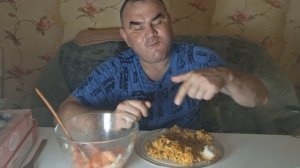 МУКБАНГ/ПЛОВ ИЗ БУРОГО РИСА БАСМАТТИ С КУРИЦЕЙ/САЛАТИК